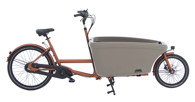 Dolly Bakfiets E Dolly Blazing Copper Mat Taupe Electrisch Beste